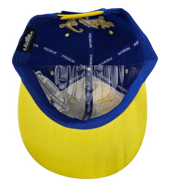 Men's Los Angeles Snapback Hat – Blue & Yellow Premium Cap with Football Graphic - Picture 9 of 11